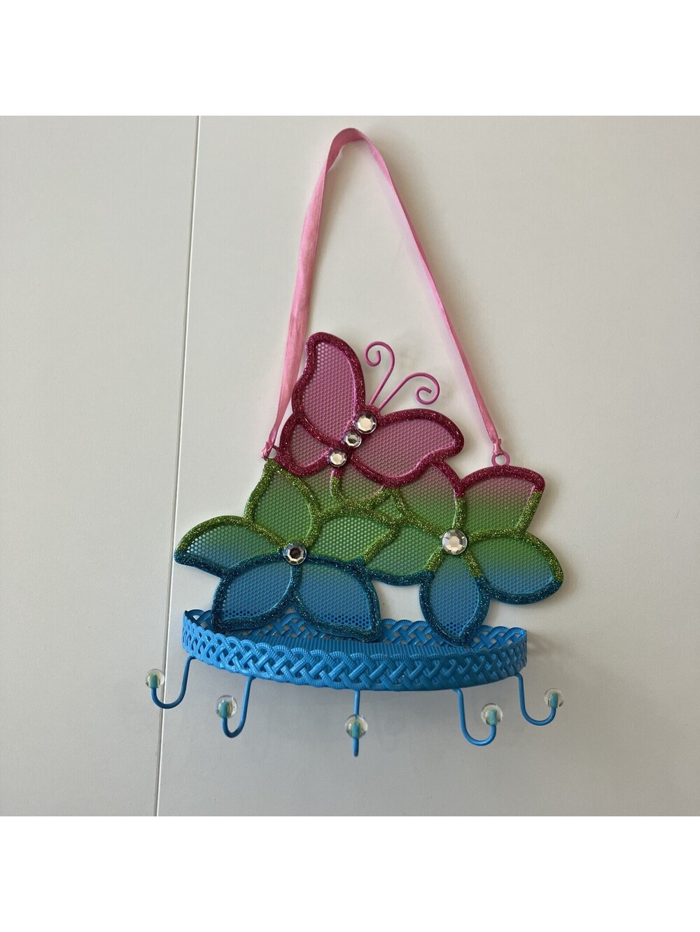 Butterfly Flower Ombre Earring Necklace Jewelry Hanging Holder Claires Jewel